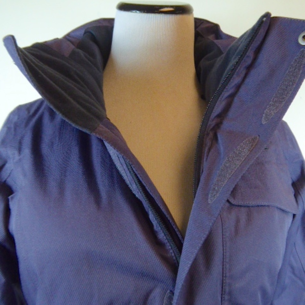 THE NORTH FACE DOWN PUFFER purple hooded HYVENT 550 JACKET COAT XS - Picture 2 of 7